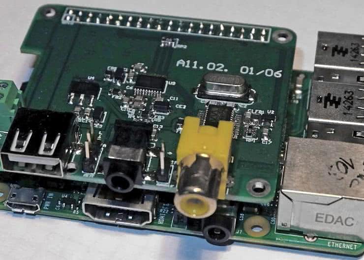 Moduł audio DAC dla Raspberry PI z wyjsciami I&sup2;S i S/PDIF