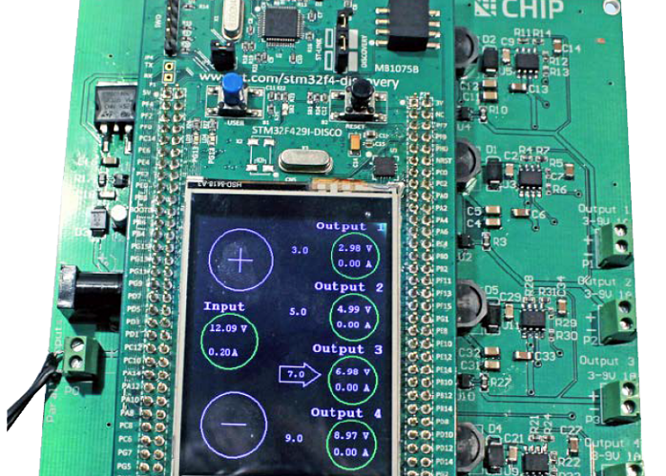 4-kanałowy zasilacz programowalny z STM32F429I-DISC1