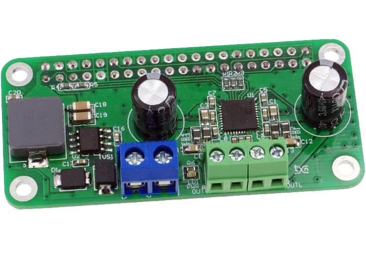 Cyfrowy wzmacniacz audio 2×10 W w formacie RPi Zero