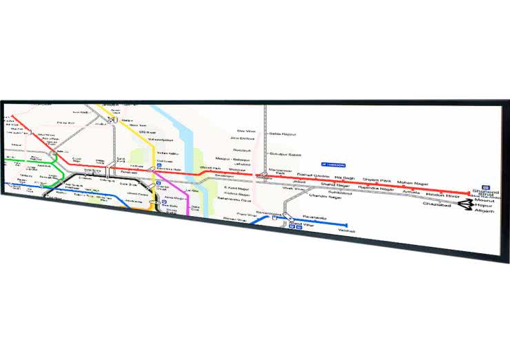 48,5-calowe wyświetlacze LCD-TFT dla branży transportowej